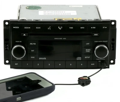 Chrysler Jeep Dodge AM 2008 FM radio satelital CD entrada auxiliar OEM P05064421AF RES Foto 1 de 4