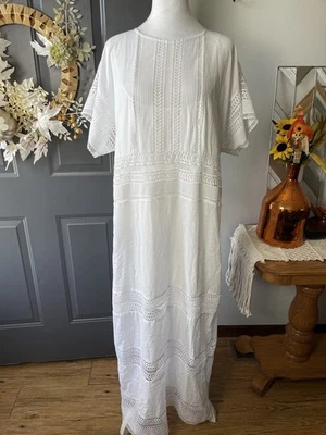 Banana Republic AURIENE LACE MAXI DRESS,White SIZE XL New! Cottagecore Beach - Image 1 of 4