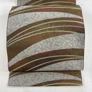 Nagoya Obi 8-sun Matsuba Tailored Geometric Pattern Silk - Picture 1 of 5