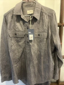 NWT Universal Thread Gray S Long Sleeve Cotton Blend Partial Button Front - Picture 1 of 9
