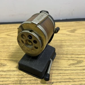 Boston Standard Pencil Sharpener 8 Hole + Vacuum Mount Faux Wood Grain Vintage - Picture 1 of 9