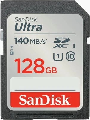 SanDisk Ultra SDXC card, 128GB SD Card Memory card up to 140 MB/s read speeds - Image 1 of 4