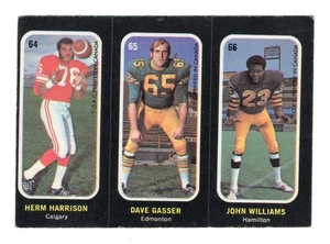 1972 OPC CFL Trio Sticker Insert Herm Harrison Dave Gasser John Williams - Picture 1 of 2