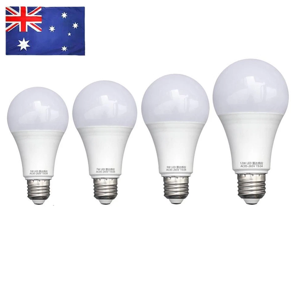 5/7/9/12W E27 LED Radar Lights SMD5730 PIR Motion Sensor Bulb White Lights - Image 1 of 4
