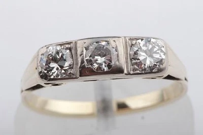 Diamant Ring antik Jugendstil 585 14k Gelb Gold Grösse 54 Antik   - Bild 1 von 4