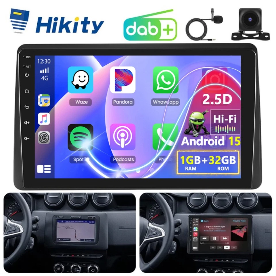 DAB+ 10" CarPlay Android15 Autoradio für Dacia Duster 2 mit GPS Navi RDS Kamera - Bild 1 von 4