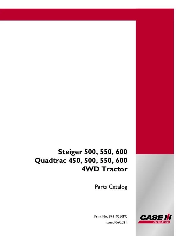 CASE IH 450,500,550,600 QUADTRAC & STEIGER 500.550,600 4WD TRACTOR TIER 4 PARTS - Image 1 of 1