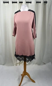 Mango 3/4 Sleeve Vestido Powder Pink Dress Lace Detail Size S Rrp £59 NH9 QQ 26 - Picture 1 of 8