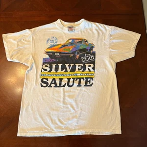 vtg 1992 Bloomington Gold Corvette T-Shirt XL USA 20th Anniversary Silver Salute - Picture 1 of 11