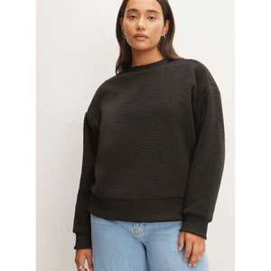 Felpa girocollo oversize in pile Everlane The ReNew donna piccola nuova nera  - Foto 1 di 14