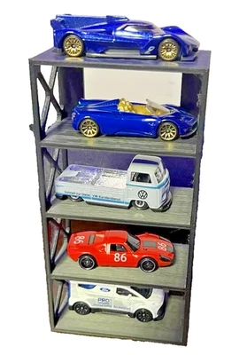 3D Printed 5 Car Hot Wheels Display Rack (Black) - Image 1 of 4