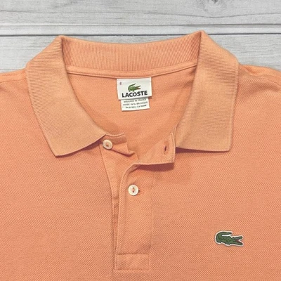 Lacoste Polo Shirt Mens XL 6 Peach Short Sleeve Cotton Preppy Tennis - Image 1 of 4