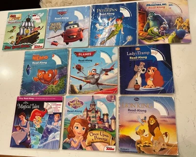 Lot Of 10 Disney Read-Along Storybooks No CDs Lady & Tramp Monsters Princesses - Image 1 of 4