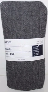 Gap Kids NWT Girl's 2-5 yrs Gray Cotton Cable Knit Tights - Picture 1 of 2