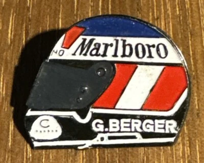 Racing Helmet Pin, Austrian Formula 1 Driver Gerhard Berger - Image 1 of 4