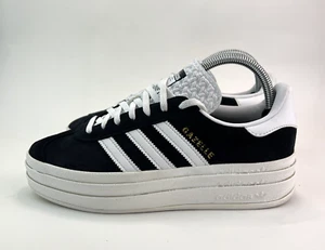 Adidas Gazelle Bold Womens Trainers Black White Sneakers Shoes UK 5 - Picture 1 of 10