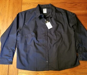 NWT Womens Dickies Work Shirt Long Sleeve Navy Blue Button Front One Pocket 3XL - Picture 1 of 12