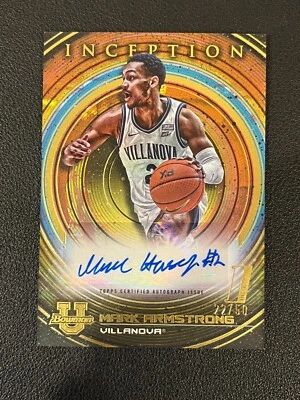 Mark Armstrong 2022-23 Bowman Inception University Auto Gold Parallel /50 - Image 1 of 2