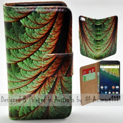 For Google Pixel Series Curl Leaf Pattern Print Wallet Mobile Phone Case Cover - Image 1 of 3