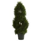 Nearly Natural 5495 Double Pond Cypress Spiral Artificial Topiary Tree UV Resist