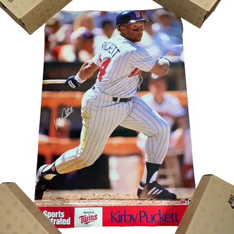 VTG 90s Sports Illustrated Minnesota Twins Kirby Puckett Baseball Poster 23 x 35 Cover