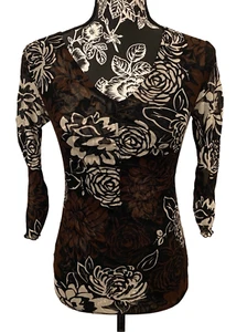 Semi Sheer Floral Blouse Flowers Hippie Boho Bohemian Hippie Vintage Y2K - Picture 1 of 12