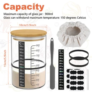 10Pcs Sourdough Starter Jar Kit 900ml Heat Resistant Sourdough Starter PiOyh - Picture 1 of 11
