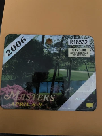 2006 Masters Badge, Augusta National Phil Mickelson, COLLECTABLE Cover