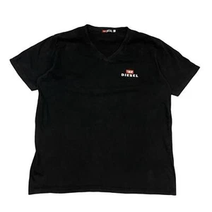 Y2K 2000's Diesel V Neck Pocket Logo T-Shirt Fits Medium - Picture 1 of 5