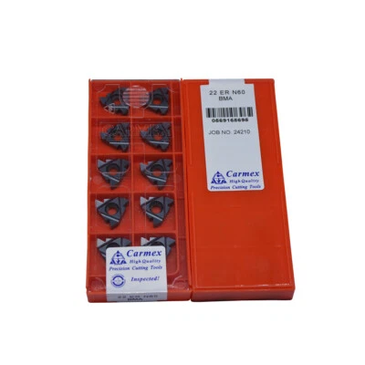 Carmex 22ER N60 BMA Threaded blade carbide inserts 10pcs - Image 1 of 4