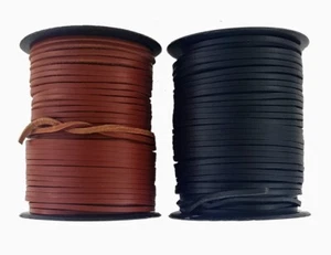Black & Brown leather cord lace 3 mm Square - Picture 1 of 9