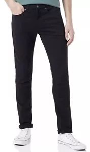 Jeans HUGO BOSS uomo 708 slim fit cotone elasticizzato denim logo nero W29 L34 nuovo con etichette - Foto 1 di 12