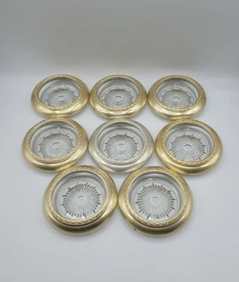 8 ceniceros vintage plateados y de vidrio Sunburst posavasos plato de caramelo baratija Foto 1 de 4