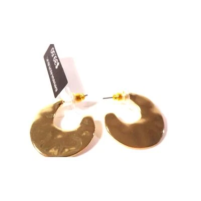 NWT Banana Republic AUREUS + ARGENT Women's Gold hammered Hoop Earrings NWT 58 - Image 1 of 4