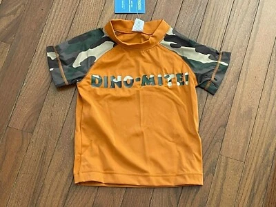 New Gymboree Boys Orange Camo Dino-Mite Rashguard Size 2 2T - Image 1 of 4