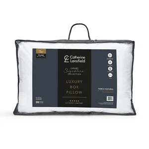 Catherine Lansfield Luxury Box Pillow 200TC Hypoallergenic Medium Firmness WHITE - Picture 1 of 12