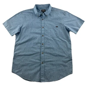 Billabong Short Sleeve Shirt Men Size Medium Blue Casual Surf Pocket Logo - Picture 1 of 11