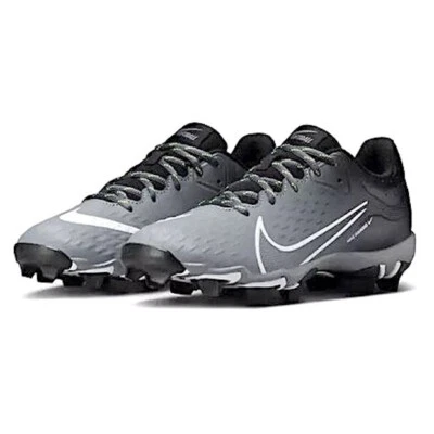Nike Youth Hyperdiamond 4 Keystone Softball Cleats Size 3Y Gray Black White - Image 1 of 4