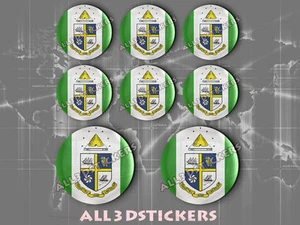 8 x 3D ROUND Stickers Resin Domed Flag St. Catharines - Adhesive Decal Vinyl - Picture 1 of 1