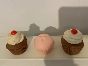VTG Play Food Strawberry Chocolate Cupcake  MUFFIN Cherry 1987 MTC Movie Prop - Picture 1 of 3