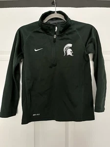 Youth Green Nike Michigan State 1/4 Zip Long Sleeeve Size 5 - Picture 1 of 3