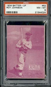1934 Batter-Up #63 Roy Johnson PSA 8 - Picture 1 of 2