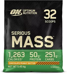 Optimum Nutrition Serious Mass Protein Powder Chocolate, 16 Servings, 5.45 kg - Picture 1 of 8