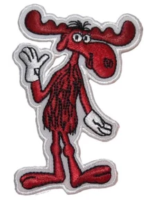 Rocky & Bullwinkle Moose Figure Embroidered Iron on Patch - Picture 1 of 1