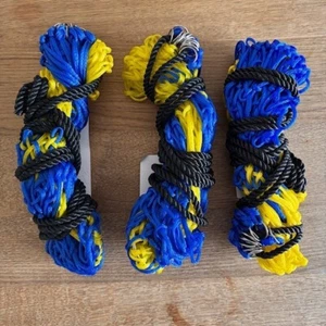 Heunetze, 3er Pack (42” Länge 3” Löcher) KÖNIGSBLAU/GELB, KOSTENLOSER UK-Versand - Bild 1 von 1