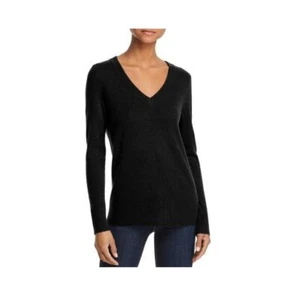 Aqua Cashmere Womens S Peacoat Navy Blue V Neck Sweater NWT V84 - Picture 1 of 5