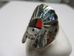 Sterling Silber Ring Herren Abalone Römer Gesichtsschutz Stil Wunderschön 925 Gr. 12 - Bild 1 von 5
