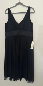 Ann Taylor Silk Dress Pleated Empire Waist Babydoll LBD Party NWT Size 12 - Picture 1 of 9