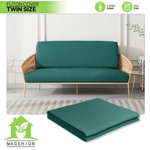 Teal Green Twin Size Slipcovers Couch Sofa Protector Cushion Stretch Futon Cover - Picture 1 of 10