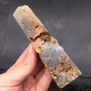 Natural Chalcopyrite Agate Druzy Tower Quartz Point Crystal Wand Healing Decorat - Picture 1 of 9